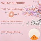 ADIIL 7200pcs Clay Beads Bracelet Making Kit, 6mm Polymer Heishi Beads - Image 4