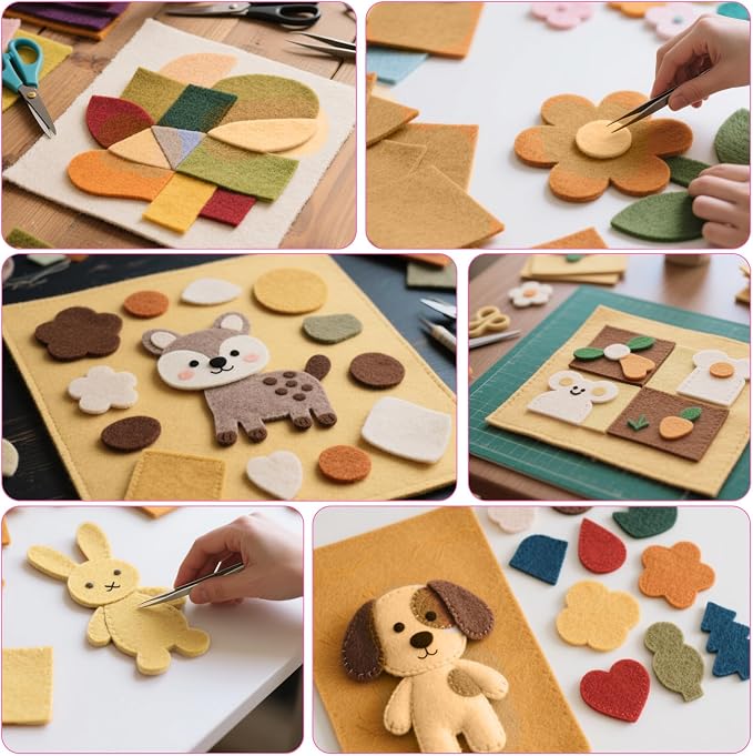 7" x 11" Felt Sheets Fabric for Crafts, 10 Pieces Soft Brown Thick Stiff Craft - Image 6