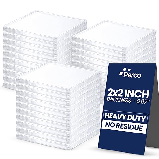 Perco Double Sided Tape Squares, 30 2"x2" Pre-Cut Mounting Squares – Strong by Perco