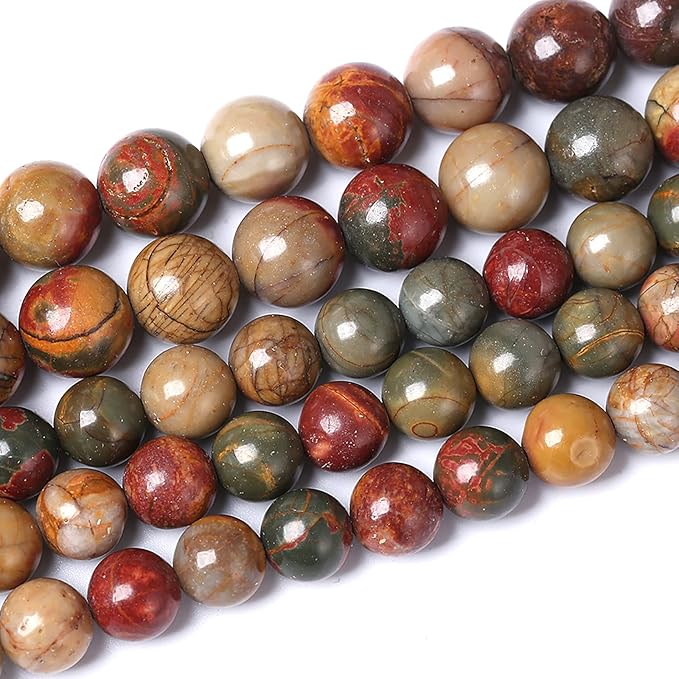 120PCS 6mm Natural Picasso Jasper Beads Healing Power Stones Round Loose by NaturalStoneBeads