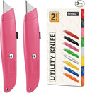 DIYSELF 2Pack Utility Knife Box Cutter Retractable Blade Heavy Duty, Box Cutters by DIYSELF
