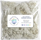 REAL MOHAIR LOCKS. Organic Natural White Wool Fiber by LivingDreamsYarn