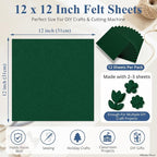 12"x12" Felt Sheets for Crafts, 2mm Stiff Felt Fabric 12 Pcs, Hunter Green | - Image 3