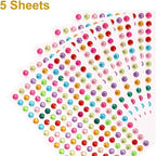 HARFINGTON 5 Sheet/800pcs Rhinestone Adhesive Stickers Self Adhesive Acrylic - Image 3