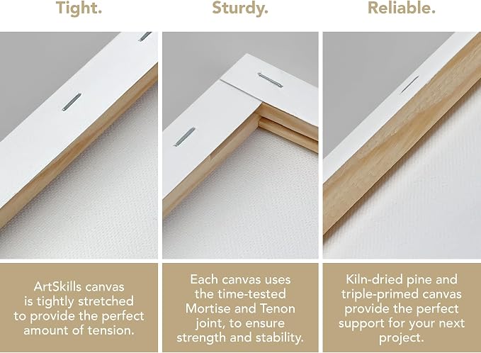 ArtSkills Stretched Canvas for Painting, 8x10 Canvas, Premium Wood Frame - Image 4