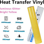 guangyintong Heat Transfer Vinyl Glow Glitter HTV Rolls, Glitter HTV Vinyl - Image 4