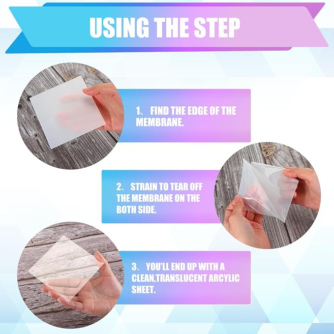 Pangda 100 Pcs 4'' x 4'' Clear Acrylic Sheets Squares Acetate Sheets - Image 3