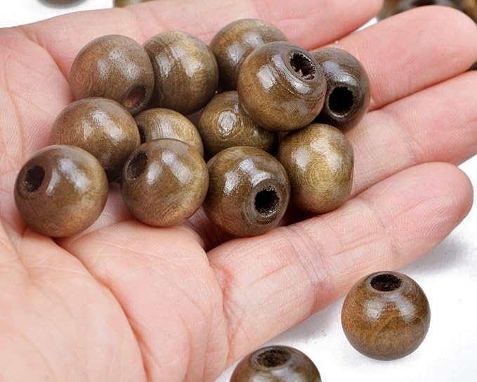 AD Beads Wood Spacer Loose Wooden Craft Beads Big Hole Beads Assorted - Image 4