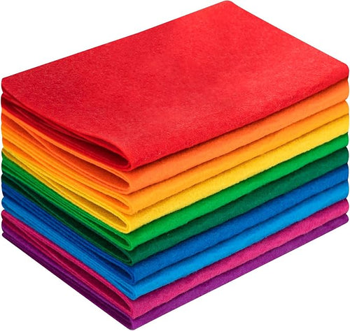 10 Sheets Felt Fabric for Crafts, 8x20 Inch 1.4mm Thick | Assorted Colors DIY by Unknown