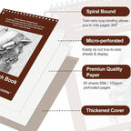5 Pack Sketch Book, 8.5x11 Inch Top Spiral Sketchbook 60 Sheets Each, Acid-Free - Image 3
