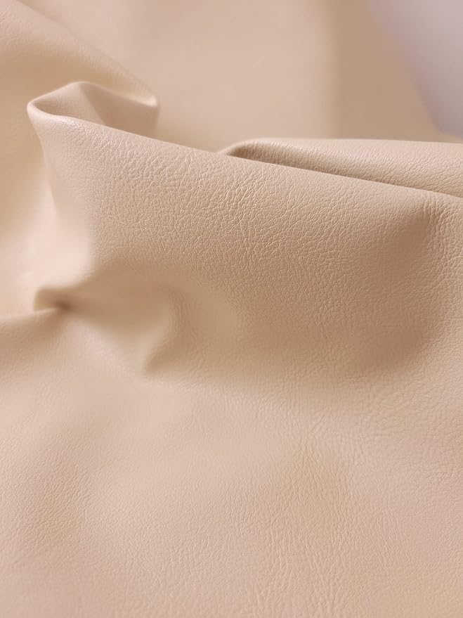 Bone Cream Faux Vegan Vegan Leather Synthetic Pleather 0.9 mm Madison 1 Yard 52 - Image 4