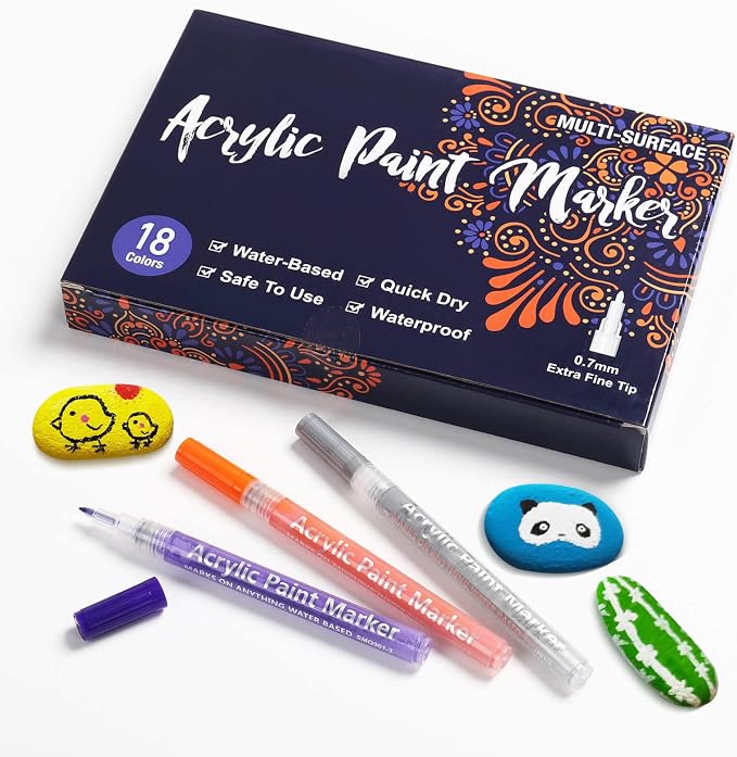 18 Color Extra Fine Tip Paint Pens - Image 7