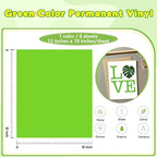 Tintnut Lawn Green Permanent Vinyl Self Adhesive Vinyl 8 Sheets 12''x10'' | - Image 2
