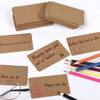 Nettbe 100pcs 3.54"x2" Blank Kraft Paper Business Card, Words Message Notes - Image 4