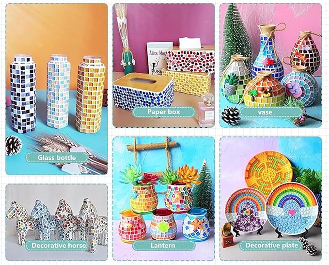 1.1LB Mixed Color Irregular Crystal Mosaic Tiles, Tiny Mini Mosaic Tile DIY - Image 7