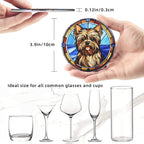 Drink Coaster Set of 6, Yorkshire Terrier Dog Mom Lover Gift, Leather Drink - Image 3