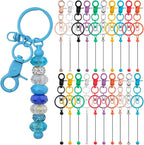 80 Pcs Beadable Keychains Bulk Kit – DIY Keychain Making Supplies by DNLEGULI