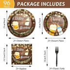 96Pcs A Baby is Brewing Baby Shower Party Supplies Set Plates Napkins Tableware - Image 2