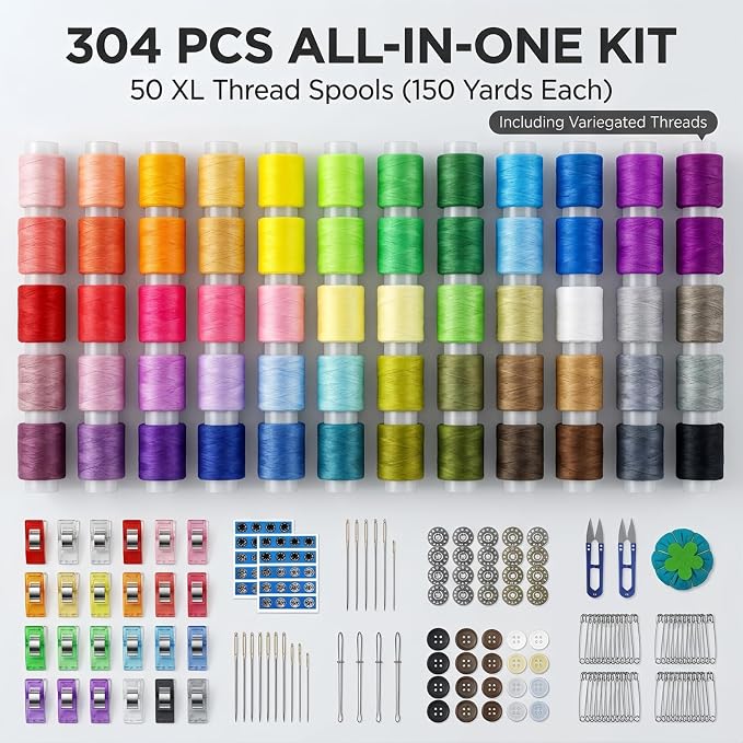Forypretty Sewing Kit for Adults, 50 XL Thread Spools, Travel Sewing Kit for - Image 2