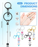 RQAYE 30pcs Beadable Keychains keychain bulk kit cute blank bead keychain strip - Image 2