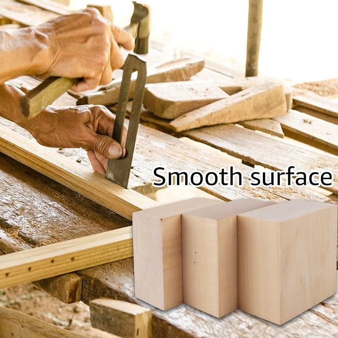 SHUESS 4 PCS Basswood Carving Blocks 4 X 4 X 2 inch Basswood - Image 4