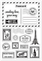 GLOBLELAND Postmark Postcard Clear Stamps Vintage Air Tickets Silicone Stamp - Image 8