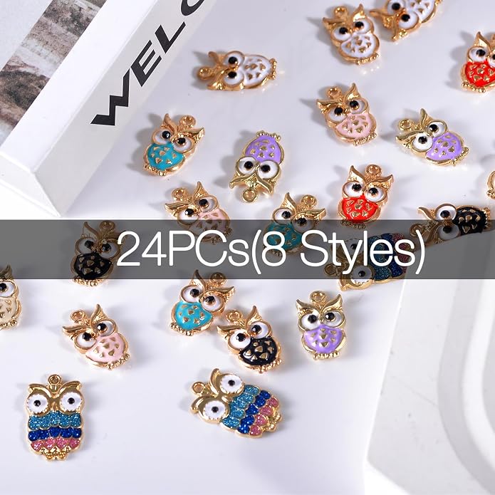 Bulk Gold Enamel Charms for Jewelry Making, Colorful Metal Charms Pendant for - Image 2