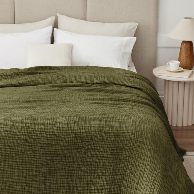 100% Cotton Muslin Blanket 50" x 60", Breathable and Lightweight Cotton Throw - Image 7