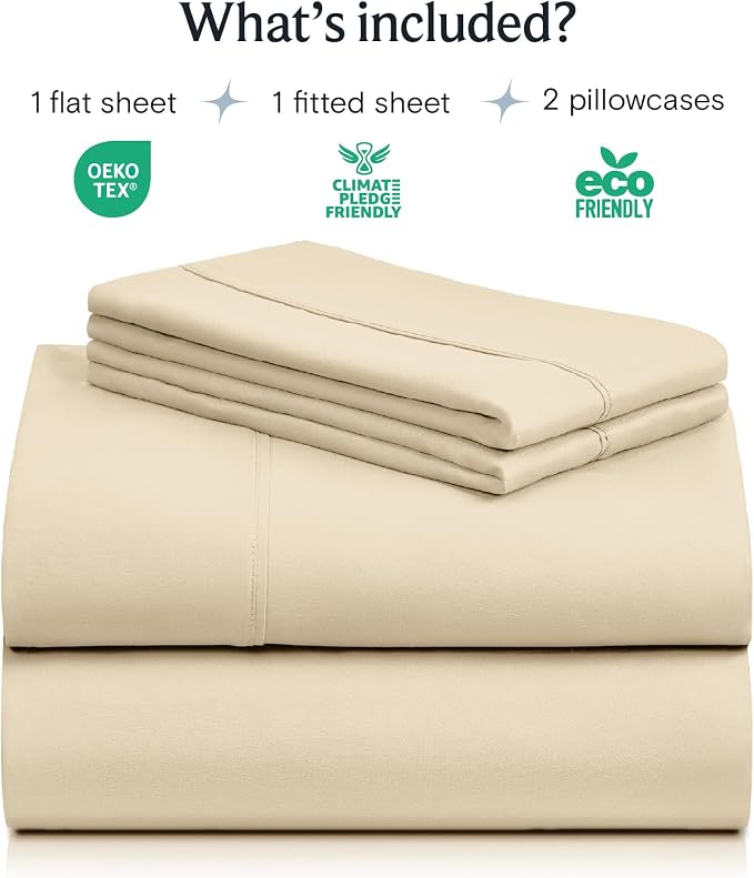 LuxClub 4 PC Full Sheet Set, Deep Pockets Wrinkle Free Cooling Bed Sheets Hotel - Image 2