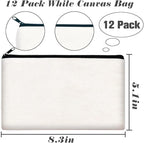 ZeeDix Canvas Zipper Pouch Bulk – 8.3 x 5 Inches Cotton Canvas Pouches - Image 2