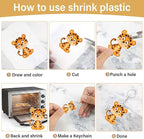 161 Pcs Shrink Paper Keychain Kit, 30 Shrink Plastic Sheets - Image 5