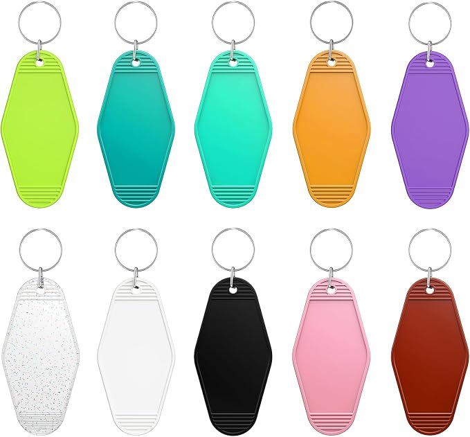 Uniclife 10 Pcs Blank Hotel Keychain Tags, Blank Motel Keychain by UnicLife