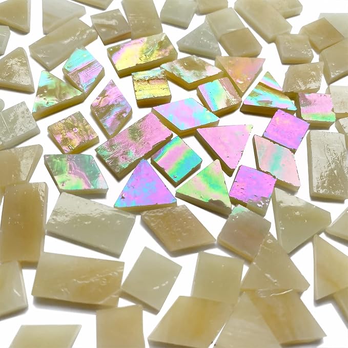 Iridescent Amber Glass Mosaic Tiles - Image 4