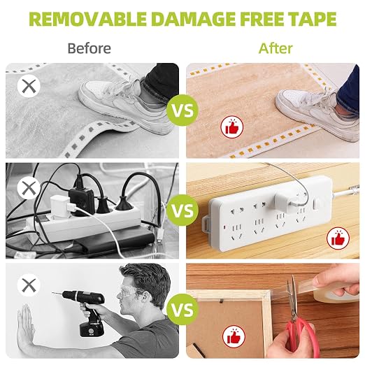 Double Sided Mounting Tape Heavy Duty, Damage Free, 0.39'' x 16.5 FT | Removable - Image 6