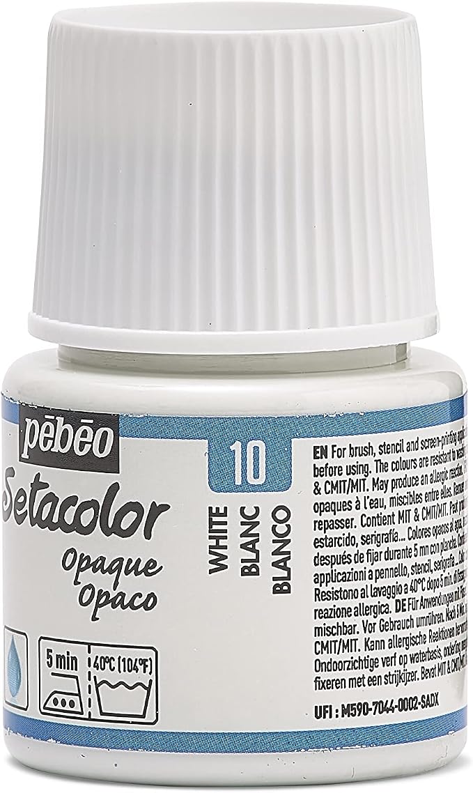 Pebeo 295-010 Setacolor Opaque Fabric Paint 45-Milliliter Bottle, Titanium - Image 10