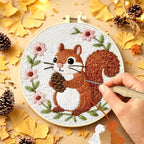 INFUNLY Squirrel Punch Needle Embroidery Kit 8.7 Inch Round Punch Needle Craft - Image 4