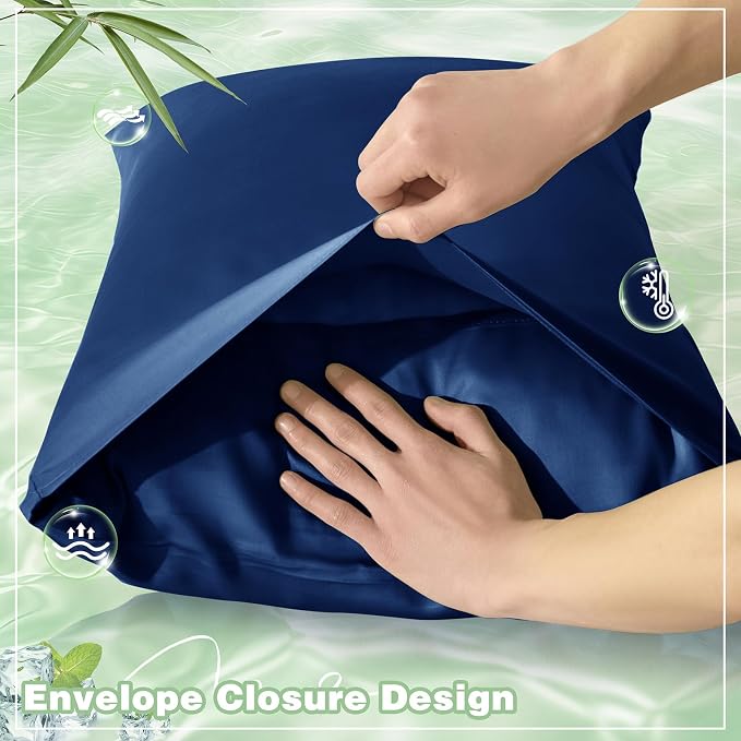 Homiest Cooling Pillow Cases Standard Size Set of 2, 100% Rayon Derived from - Image 5