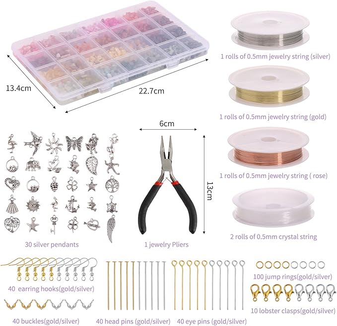 QUEFE Jewelry Making Supplies Kit 1800pcs 56 Colors Crystal Beads, Bracelet - Image 2