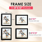 FIXSMITH 8x10 Picture Frame, Display Pictures 5x7 - Image 2