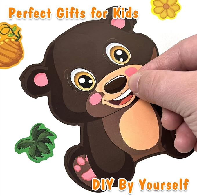 Aowplc 48 Sheets Make-a-Face Animal Stickers Mix and Match - Image 4