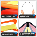Kite, Large Delta Kites for Kids and Adults, Durable Multifunctional Beach Kite - Image 3