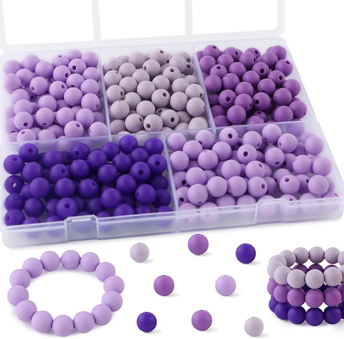 300Pcs Silicone Beads 9mm Mix Color, Bulk Silicone Beads 9mm by Kovict