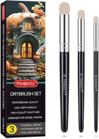 PANDAFLY Drybrush Set, 3 Sizes Hobby Detail Paint Brush Set, Acrylic Paint by PANDAFLYArtSupplies