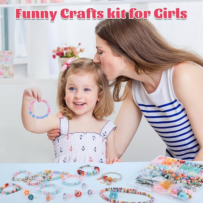AIPRIDY 3200 Pcs Girls Toys Bracelet Making Kit, Unicorn/Mermaid Clay Beads - Image 6