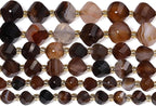 34pcs Natural Brown Striped Agate Stone Beads - Image 7