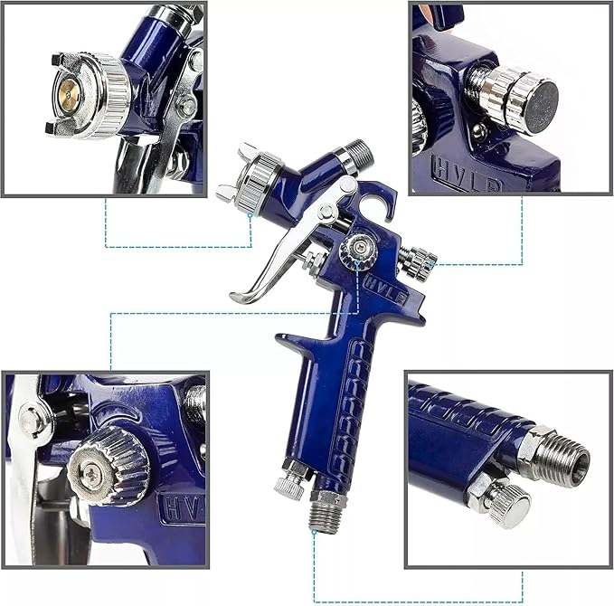 NEIKO 31207A HVLP Mini Gravity Feed Air Spray Paint Gun | 1.0 mm Nozzle Size | - Image 7
