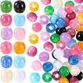 Pndeyo 55pcs Round Resin Beads for Crafts, Large Hole Hair Beads for Jewelry by Pndeyo