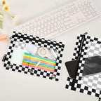 Black White Checkered Pattern Pencil Pouch - Image 5