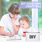 Reginary 80 Pack Canvas Zipper Makeup Bags Bulk Pencil Pouches Blank DIY Craft - Image 4