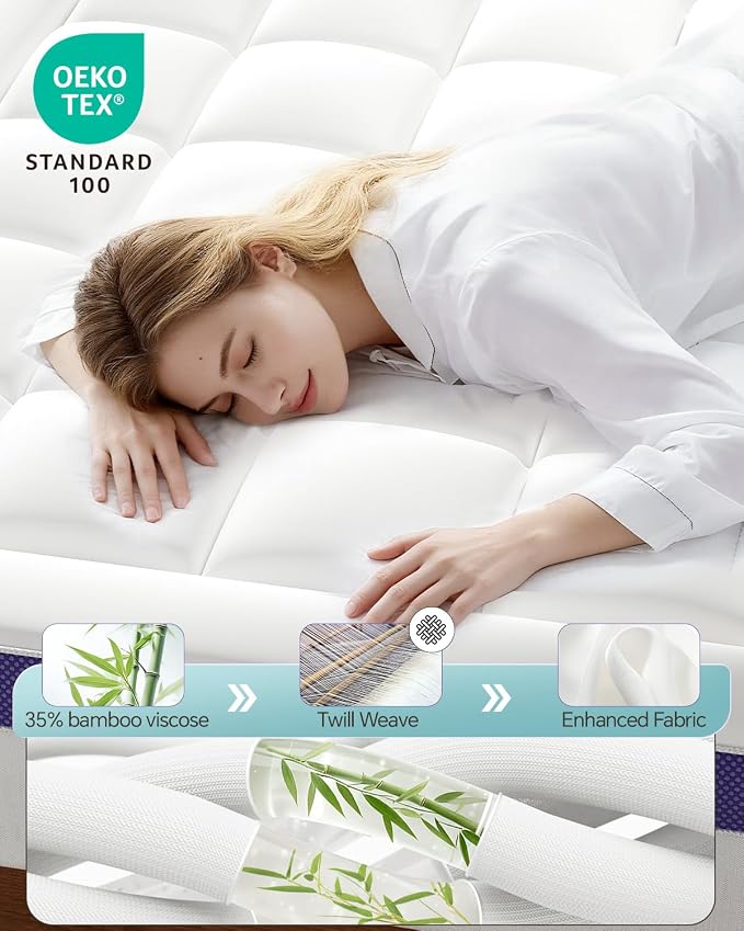 ChiXpace Dual Layer 4 Inch Memory Foam Mattress Topper Twin XL - Image 2